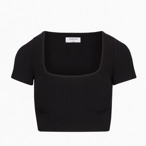 Babaton Sculpt Knit Squareneck Cropped Top